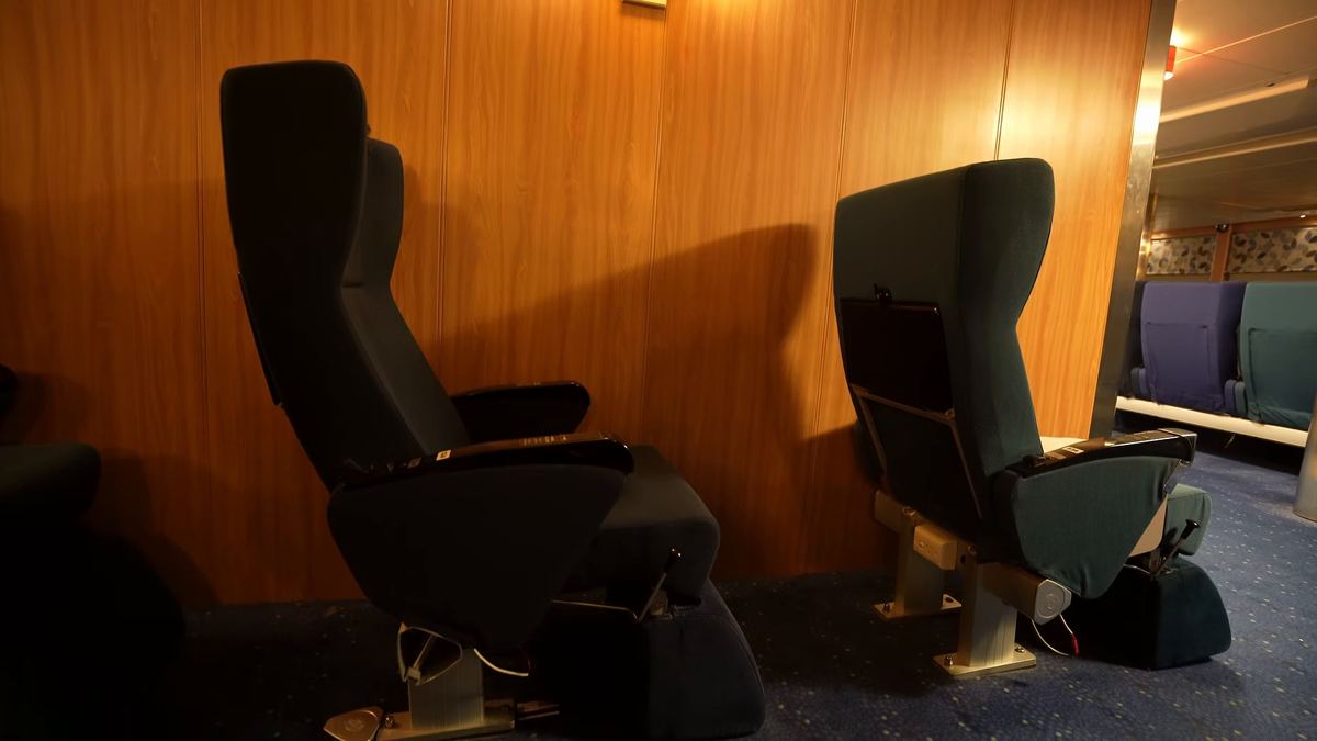 Recliner seats in the lounge on the Spirit of Tasmania, empty in the morning